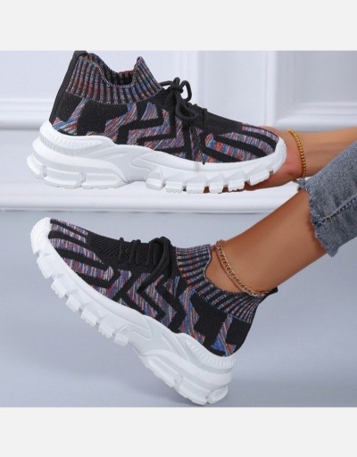 Replica Colorful Printed Round Toe Women Sneakers 4.5cm) #800341 $25.54 USD for Wholesale