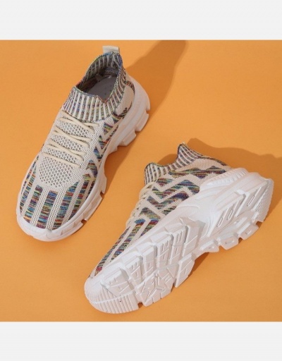 Replica Colorful Printed Round Toe Women Sneakers 4.5cm) #800341 $25.54 USD for Wholesale