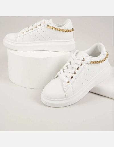 Replica Trendy Fashion Chain Thick-Soled Shoes Women #800353 $24.89 USD for Wholesale