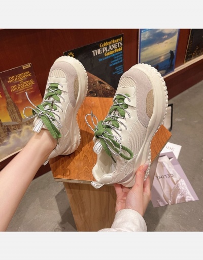 Replica Versatile Contrast Color Lace Up Chunky Sneakers #800358 $36.85 USD for Wholesale