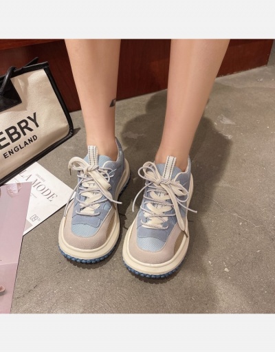 Replica Versatile Contrast Color Lace Up Chunky Sneakers #800358 $36.85 USD for Wholesale