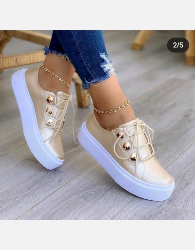 Replica New Round Toe Lace Up Sneakers For Women #800360 $20.60 USD for Wholesale