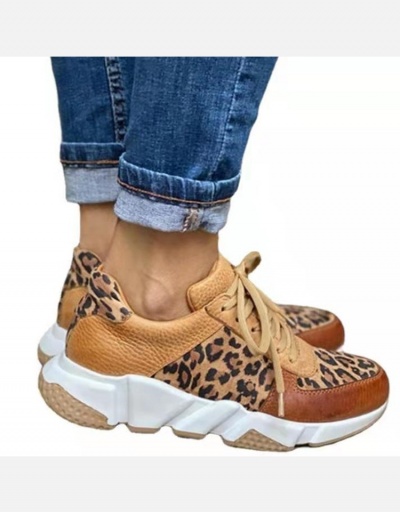 Replica Casual Leopard Leather Patchwork Women Sneakers #800369 $37.63 USD for Wholesale