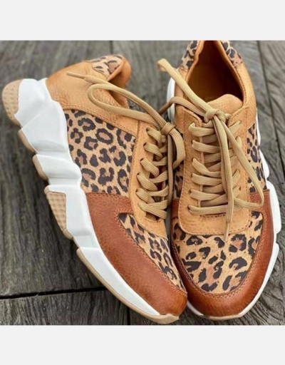 Replica Casual Leopard Leather Patchwork Women Sneakers #800369 $37.63 USD for Wholesale