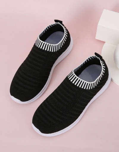 Casual Black Slip On Sneaker Flats For Women #800371 $23.11 USD, Wholesale Fashion Sneaker