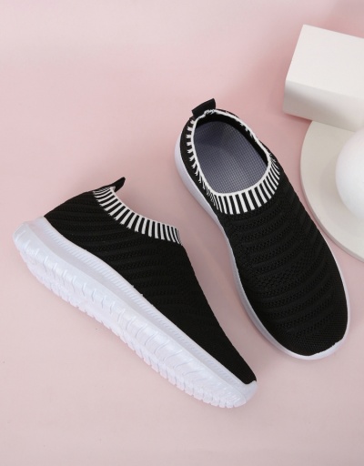 Replica Casual Black Slip On Sneaker Flats For Women #800371 $23.11 USD for Wholesale