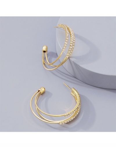  European Versatile Metal Decor Rhinestone Women's Earrings #800374 $6.38 USD, Wholesale Fashion Earrings