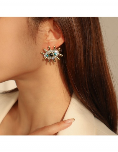 Replica  European Fashionable Contrast Color Rhinestone Women's Earrings #800375 $5.70 USD for Wholesale