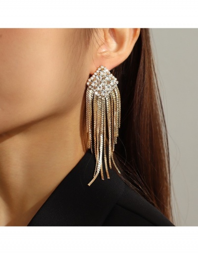 Replica  Fashion Elegant Rhinestone Tassels Women's Earrings #800377 $10.33 USD for Wholesale