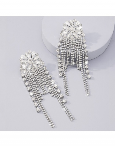 Replica  European Temperament Flower Decor Rhinestone Tassels Earrings #800378 $12.48 USD for Wholesale