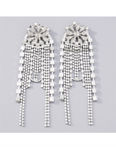 Replica  European Temperament Flower Decor Rhinestone Tassels Earrings #800378 $12.48 USD for Wholesale