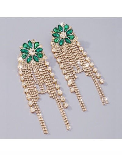 Replica  European Temperament Flower Decor Rhinestone Tassels Earrings #800378 $12.48 USD for Wholesale