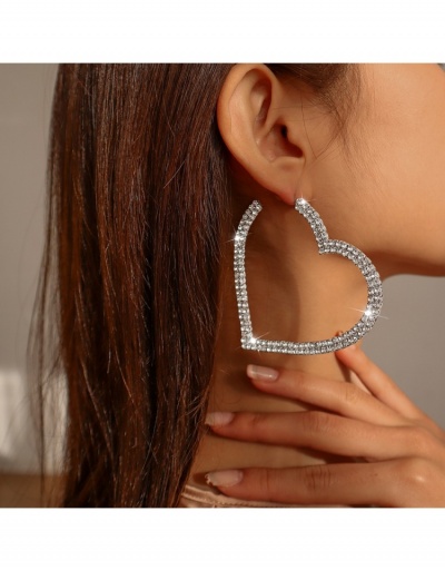  Sweet Personality Heart Rhinestone Women's Earrings  #800379 $11.72 USD, Wholesale Fashion Earrings