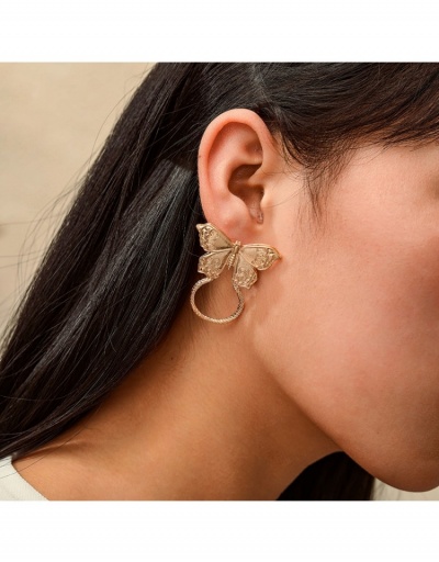  Fashion Metal Decor Stereo Butterfly Women's Earrings #800381 $4.29 USD, Wholesale Fashion Earrings