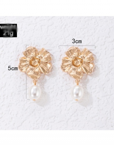 Replica  Fashion Luxury Faux Pearl Flower Decor Stereo Earrings #800383 $5.24 USD for Wholesale