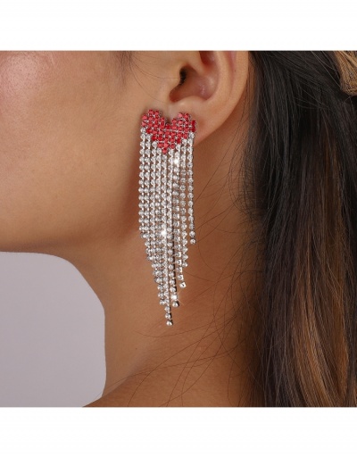 Replica Heart Rhinestone Long Exaggerated Earrings For Women #800384 $9.67 USD for Wholesale