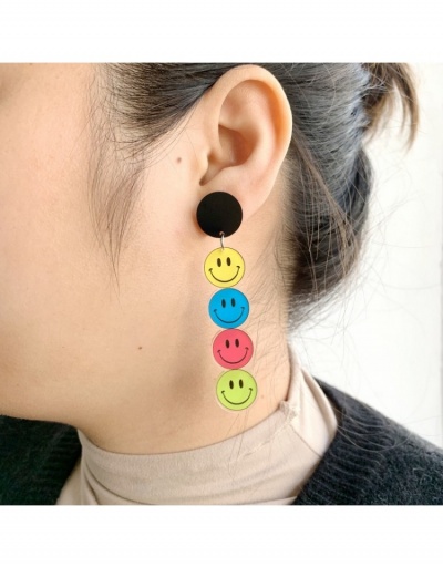 Fashion Acrylic Contrast Color Smiling Face Female's Earrings #800394 $5.15 USD, Wholesale Fashion Earrings