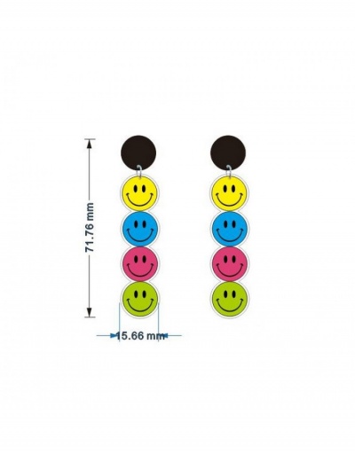 Replica Fashion Acrylic Contrast Color Smiling Face Female's Earrings #800394 $5.15 USD for Wholesale