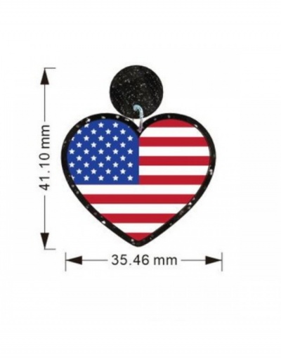 Replica  American Flag Printing Heart Acrylic Earrings #800396 $5.32 USD for Wholesale