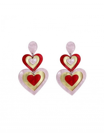 Replica  Fashion Simple Personalized Heart Contrast Color Earrings #800397 $6.68 USD for Wholesale