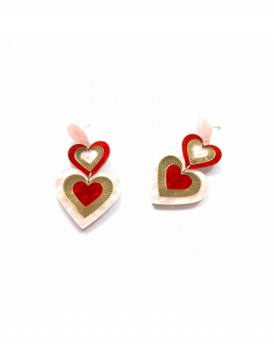 Replica  Fashion Simple Personalized Heart Contrast Color Earrings #800397 $6.68 USD for Wholesale