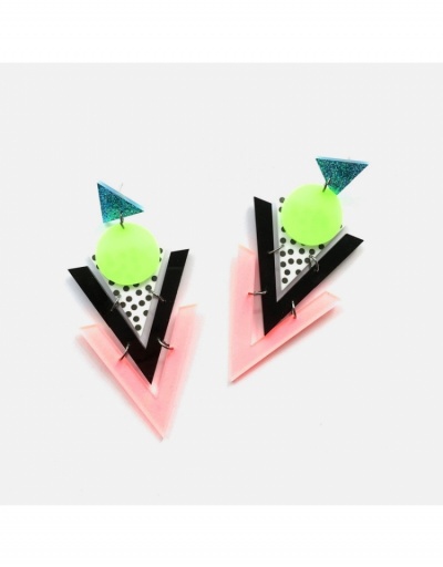  Geometric Pattern Acrylic Contrast Color Earrings #800398 $7.03 USD, Wholesale Fashion Earrings