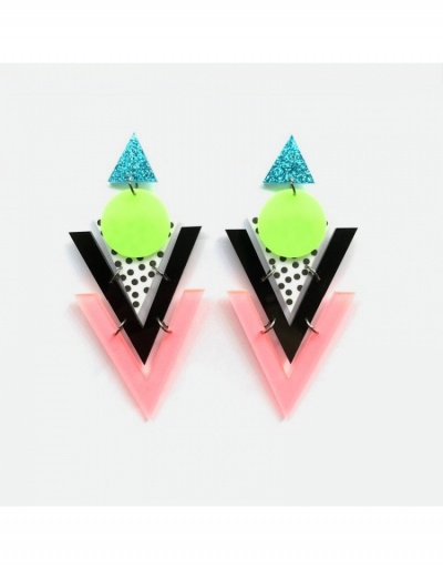 Replica  Geometric Pattern Acrylic Contrast Color Earrings #800398 $7.03 USD for Wholesale