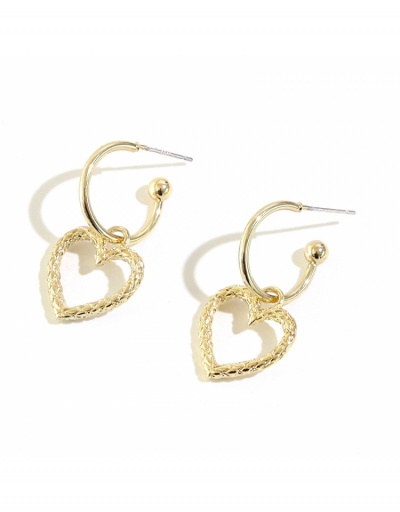 Replica Korean Design Heart-Shaped Hollowed Out Earrings #800405 $5.04 USD for Wholesale