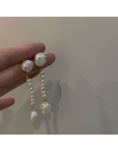 Replica  Elegant Faux Pearl Pendant Long Earrings #800407 $13.23 USD for Wholesale