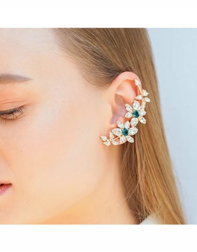  Temperament  Flower Zircon Ear Clips #800410 $15.73 USD, Wholesale Fashion Earrings