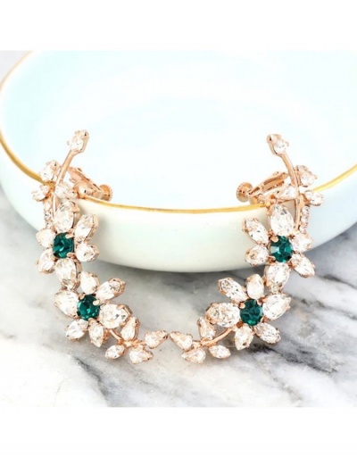 Replica  Temperament  Flower Zircon Ear Clips #800410 $15.73 USD for Wholesale