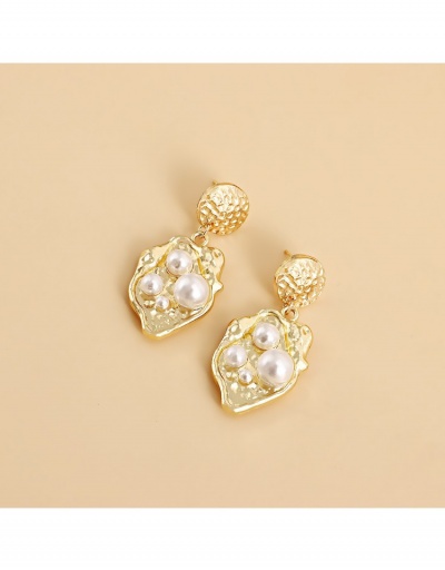 Replica  Euro Golden Faux Pearl Pendant Earrings #800411 $4.00 USD for Wholesale