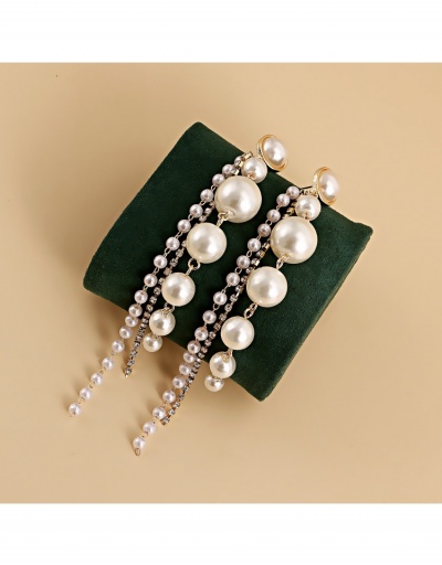 Replica  Euro Style Vintage Faux Pearl Tassel Earrings #800413 $5.99 USD for Wholesale