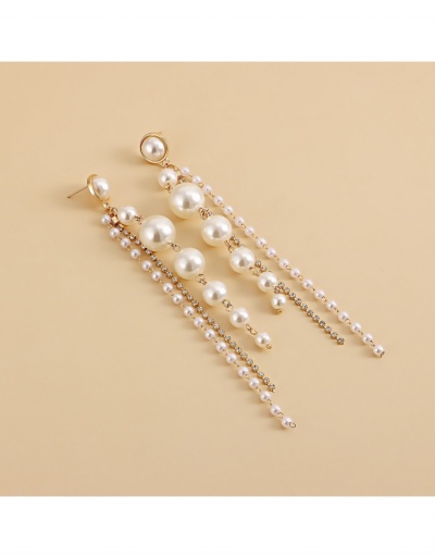 Replica  Euro Style Vintage Faux Pearl Tassel Earrings #800413 $5.99 USD for Wholesale