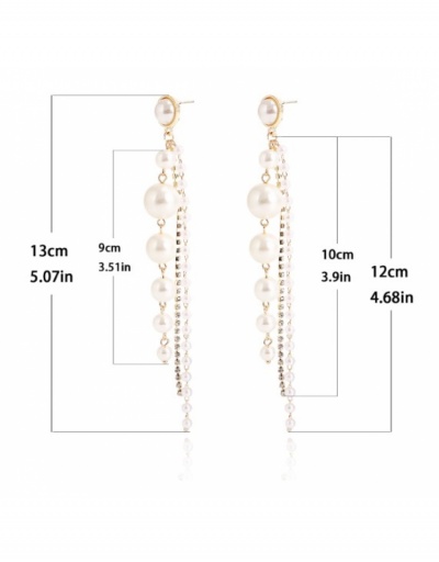 Replica  Euro Style Vintage Faux Pearl Tassel Earrings #800413 $5.99 USD for Wholesale