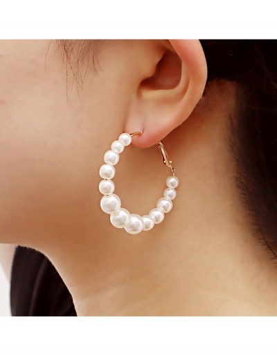 Vintage Faux Pearl C-shaped Earrings For Ladies #800414 $4.19 USD, Wholesale Fashion Earrings