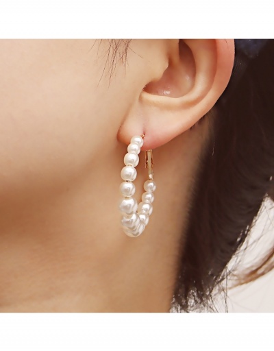 Replica Vintage Faux Pearl C-shaped Earrings For Ladies #800414 $4.19 USD for Wholesale