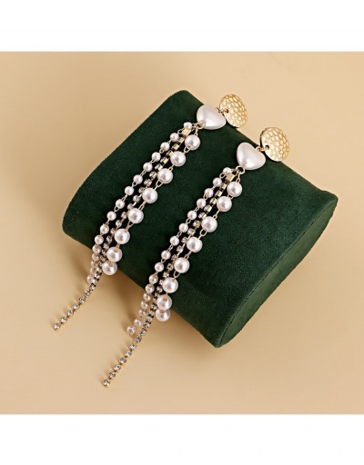 Replica  Faux Pearl Tassel Long Design Women Earrings #800418 $4.65 USD for Wholesale