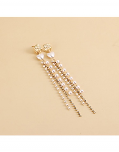 Replica  Faux Pearl Tassel Long Design Women Earrings #800418 $4.65 USD for Wholesale