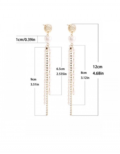 Replica  Faux Pearl Tassel Long Design Women Earrings #800418 $4.65 USD for Wholesale