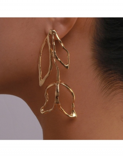 Replica  Personalized Hollow Out Leaf Design Long Earrings #800429 $7.43 USD for Wholesale