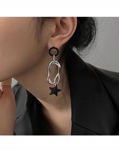  Metal Decor Irregular Circle Star Earrings #800432 $5.60 USD, Wholesale Fashion Earrings