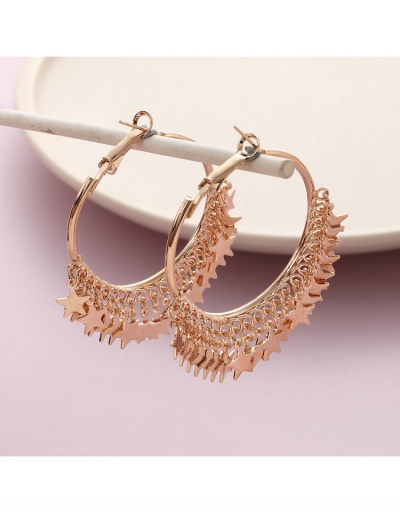 Replica  Fashion Simple Golden Circle Five-pointed Star Women's Earrings #800438 $7.18 USD for Wholesale