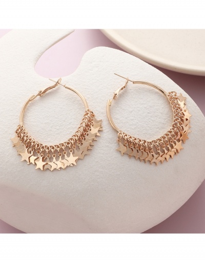 Replica  Fashion Simple Golden Circle Five-pointed Star Women's Earrings #800438 $7.18 USD for Wholesale