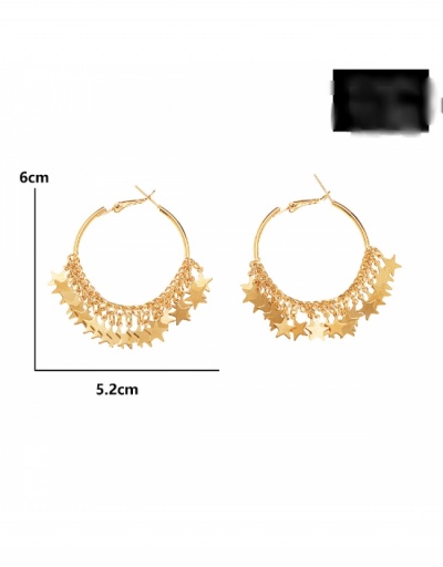 Replica  Fashion Simple Golden Circle Five-pointed Star Women's Earrings #800438 $7.18 USD for Wholesale