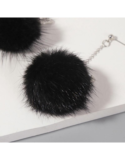 Replica Cute Black Faux Fur Ball Butterfly Earrings #800445 $7.18 USD for Wholesale