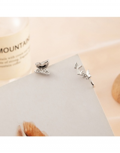 Replica Fashion Silvery Metal Butterfly Earrings For Ladies #800447 $6.89 USD for Wholesale