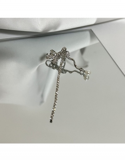 Replica  Fashion Rhinestone Bow Faux Pearl Earrings For Women #800454 $7.42 USD for Wholesale