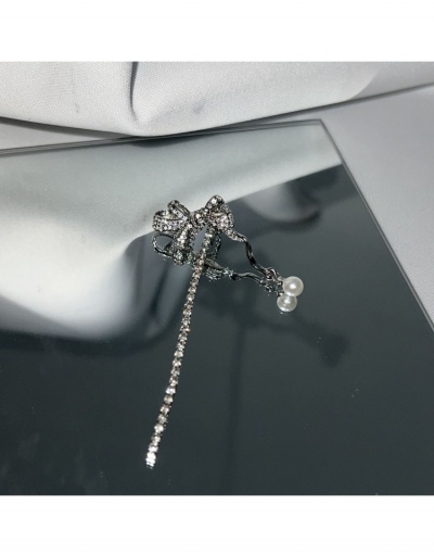 Replica  Fashion Rhinestone Bow Faux Pearl Earrings For Women #800454 $7.42 USD for Wholesale