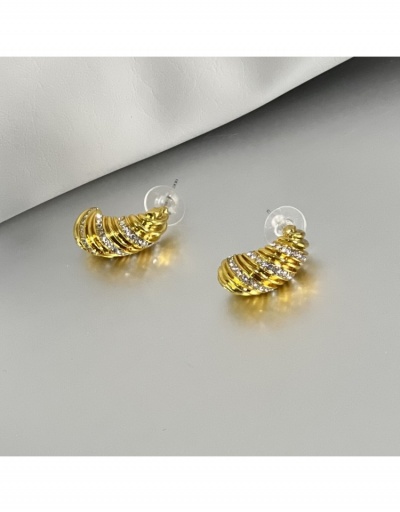  Designer Alloy Croissant Rhinestone Earrings #800457 $9.67 USD, Wholesale Fashion Earrings